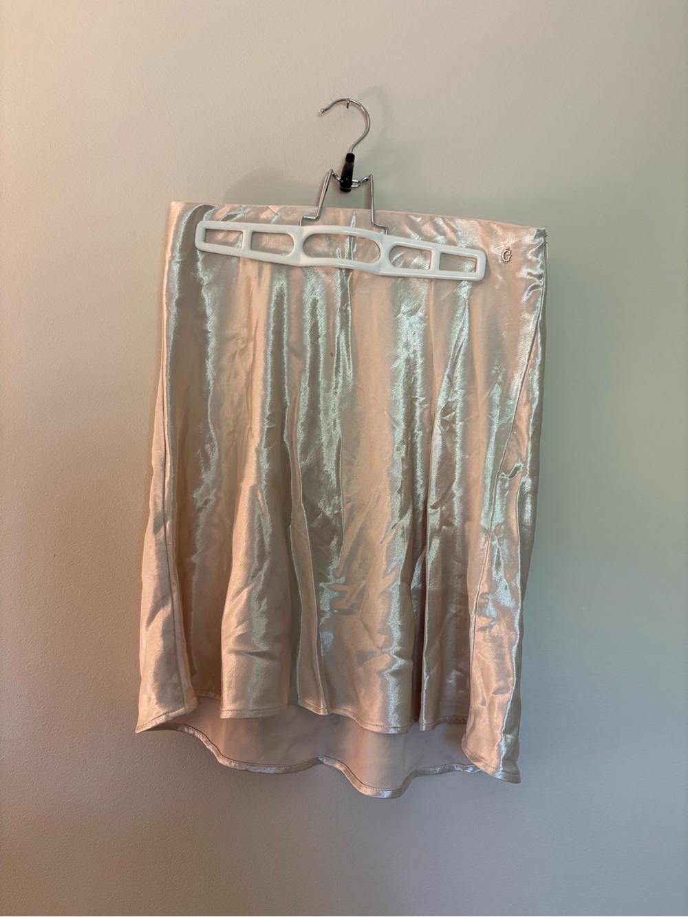 Guess Satin Midi Skirt in Pale Champagne